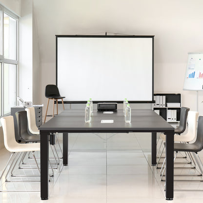 Dual Motor Electric 4-Leg Desk with Square Corner Top provides a spacious workstation for a conference room or project table and creates smooth height adjustment at the push of a button.