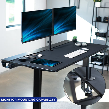 60" x 30" Dual Motor Electric Desk with Concealed Cable Table Top & Full-Size Pad