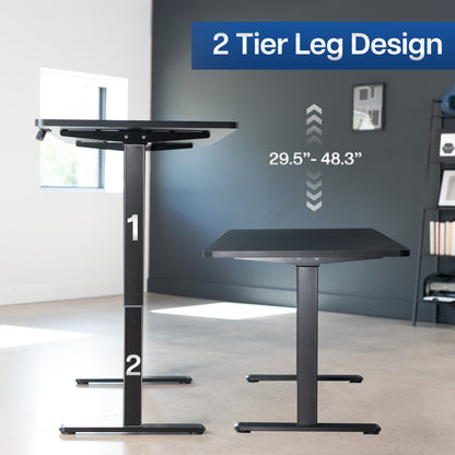 71 x 30 inch dual motor electric desk featuring memory controller height adjustment with memory settings