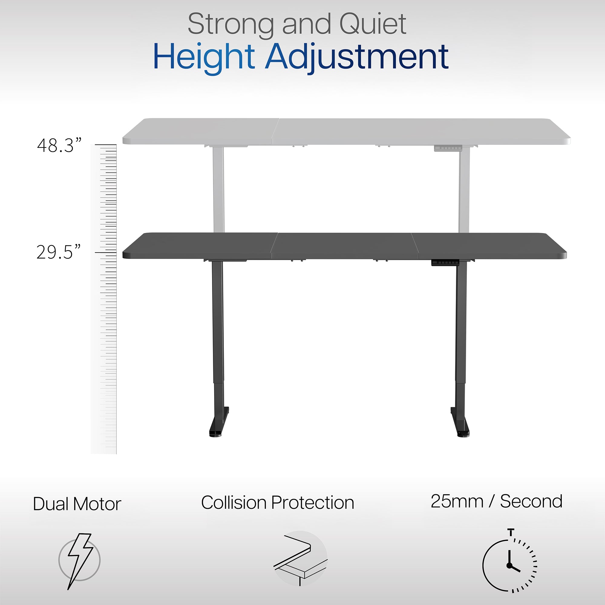 83" x 30" Dual Motor Electric Desk