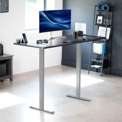 71 x 30 inch dual motor electric desk featuring memory controller height adjustment with memory settings