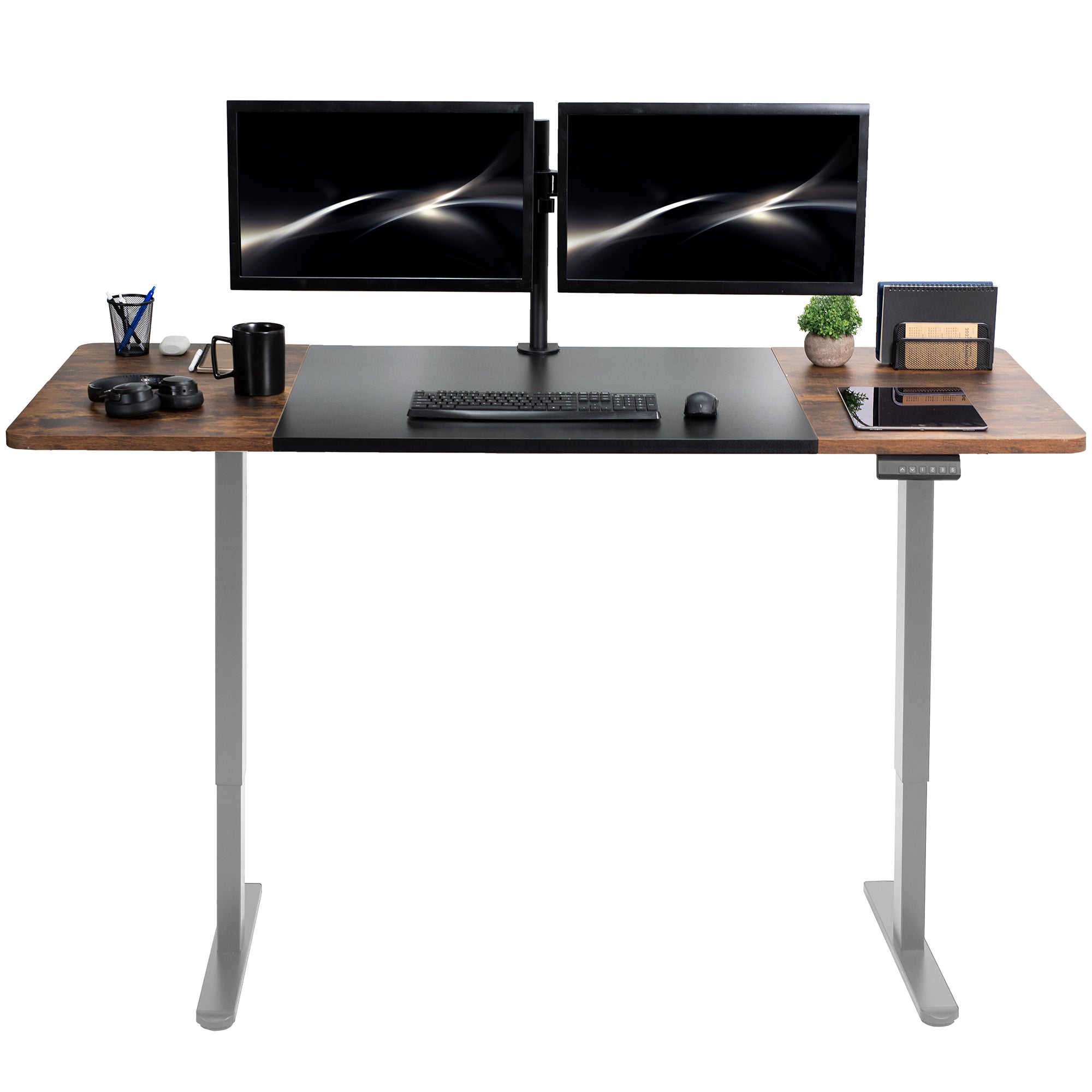 Rustic Electric Height Adjustable 71 x 30 inch Stand Up Desk