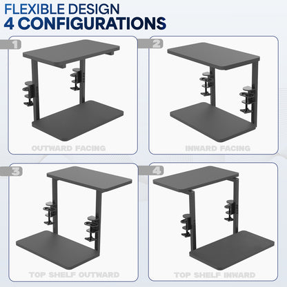 Black Clamp-on 16" Flexible Shelving System