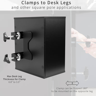 Clamp-on Under Desk Shelving Unit, Office Accessory Holder for Supplies, Gaming Devices, and More, Multi-Level Storage Shelves, Workstation Organizer