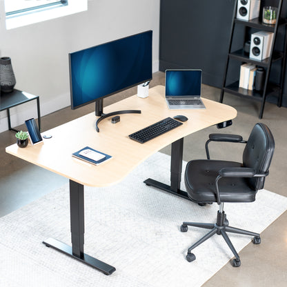 Sturdy desktop tabletop for ergonomic workstation.