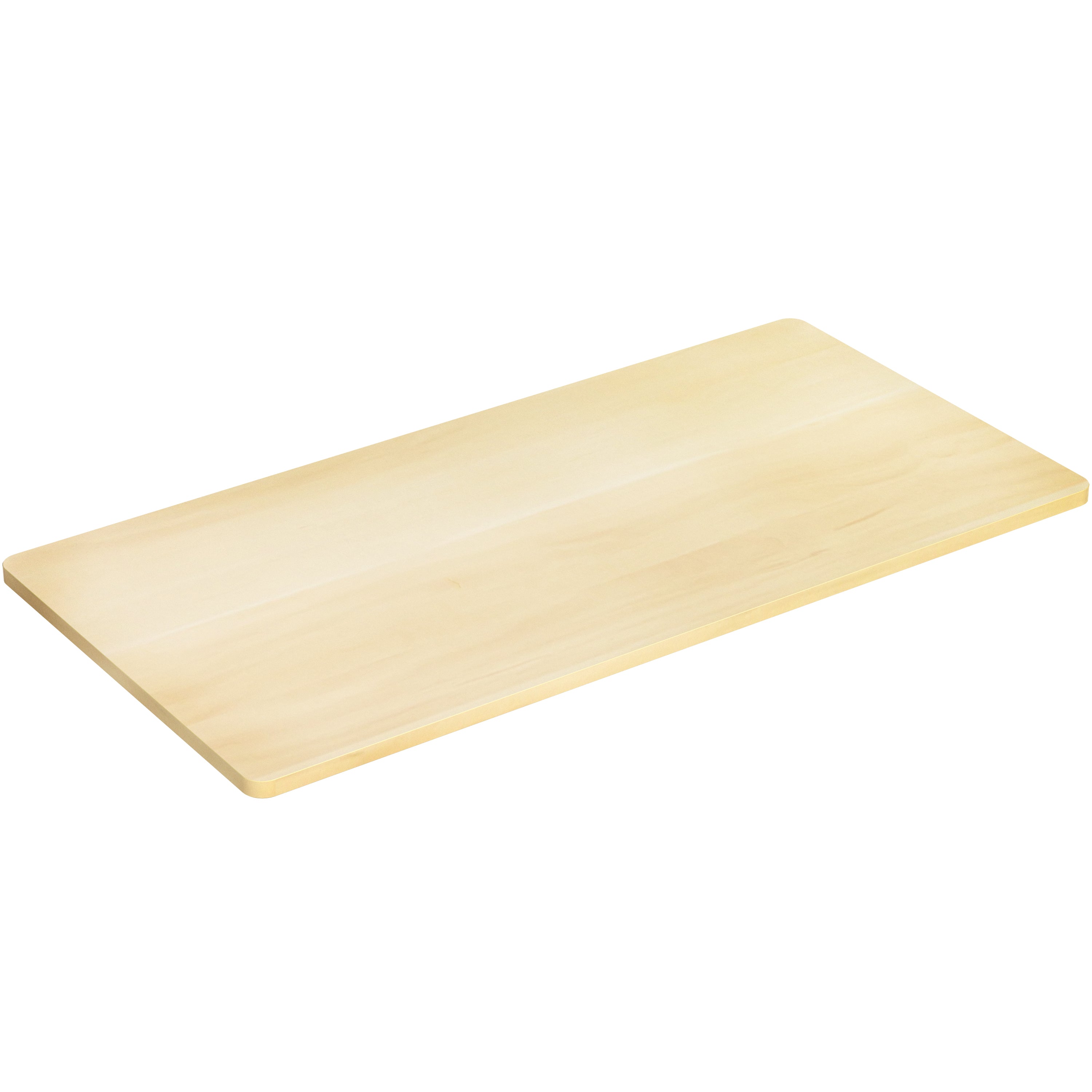Rectangular wooden desktop on a white background