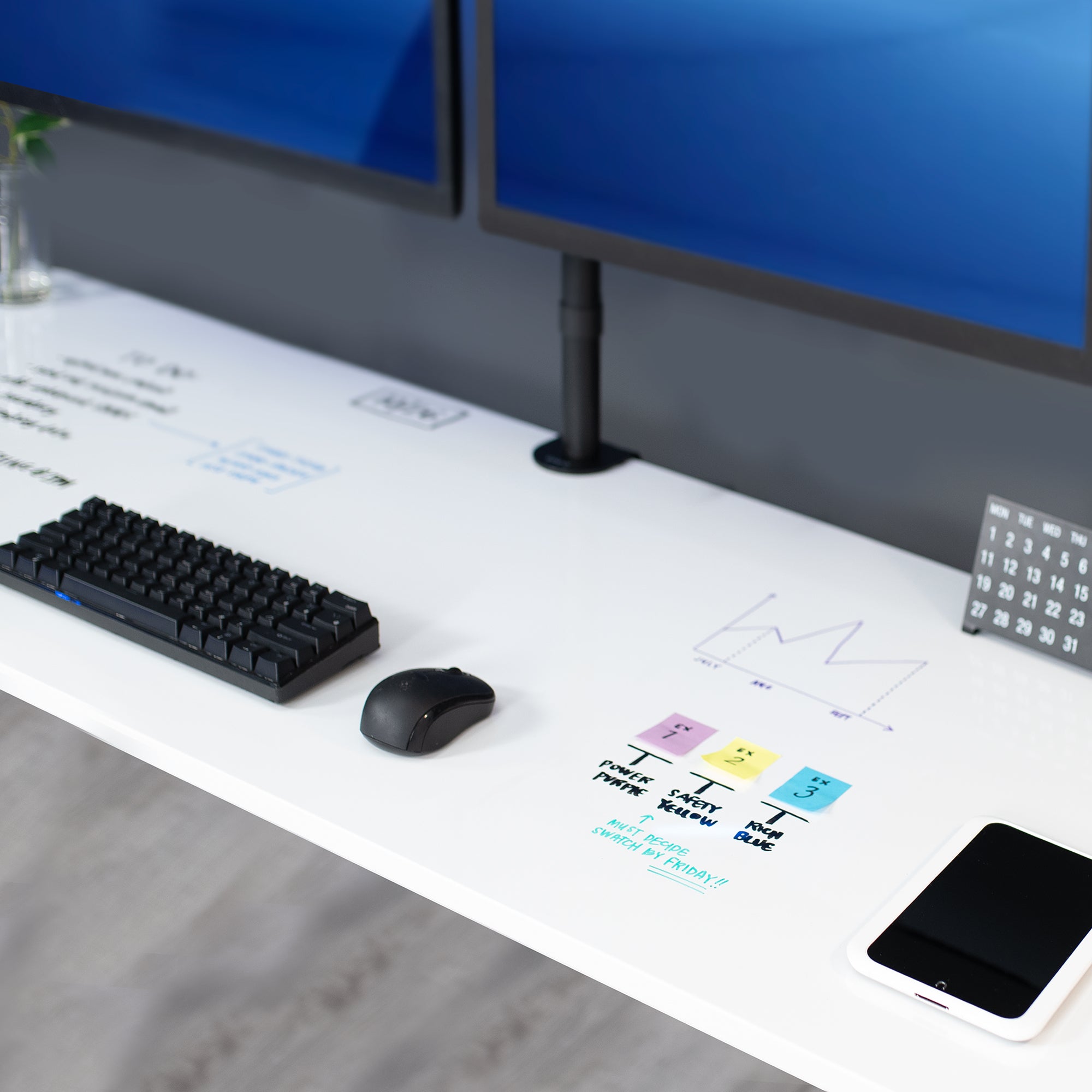 Sturdy desk tabletop for sit or stand electric or manual desk frames.