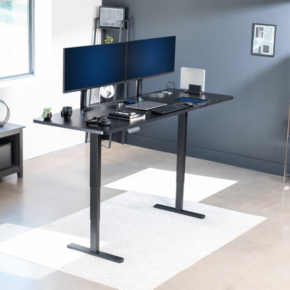 83 x 30 inch durable desk tabletop workstation with wide 3-panel surface space.