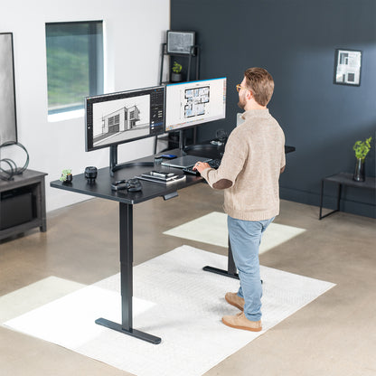 83 x 30 inch durable desk tabletop workstation with wide 3-panel surface space.