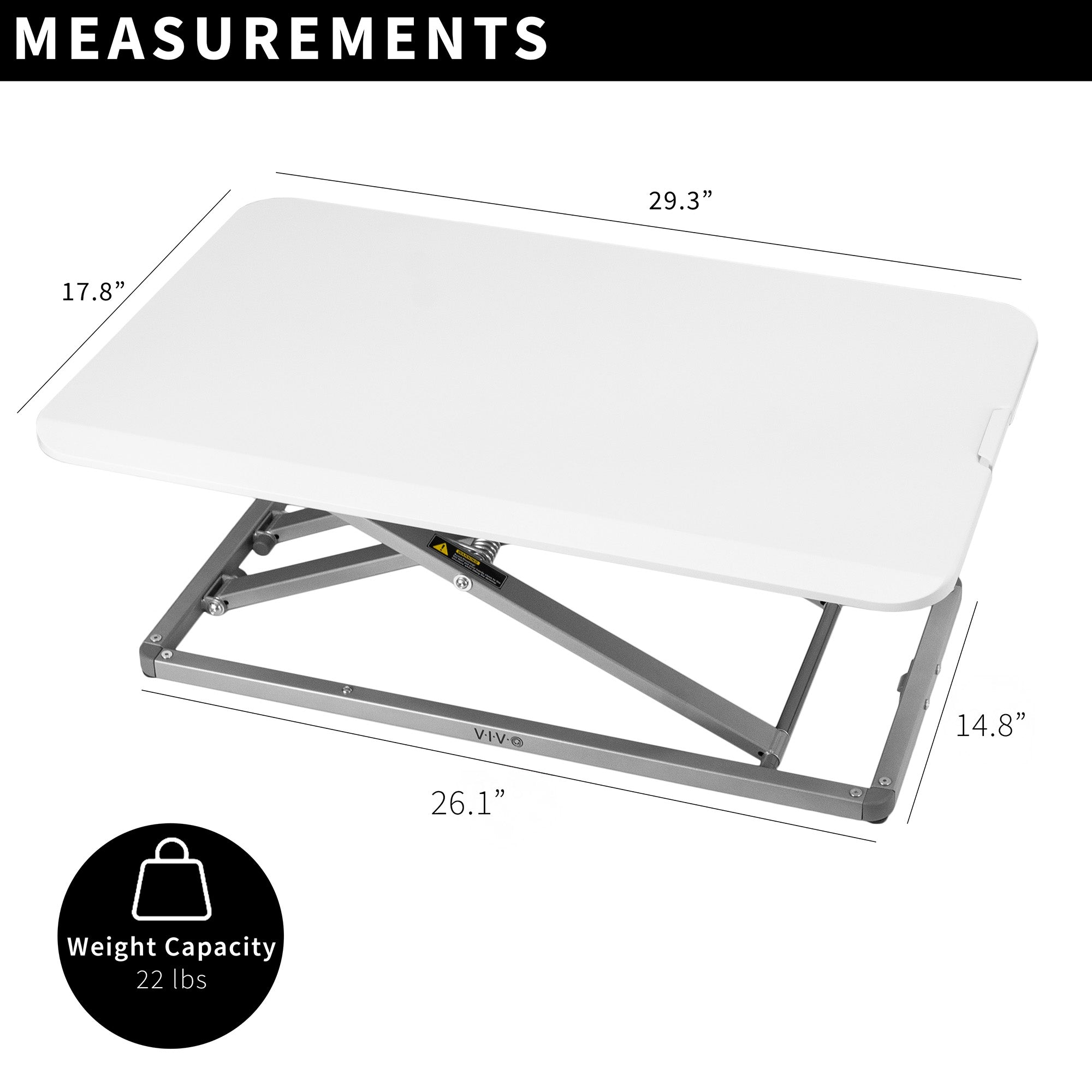 30" Single Top Standing Desk Converter