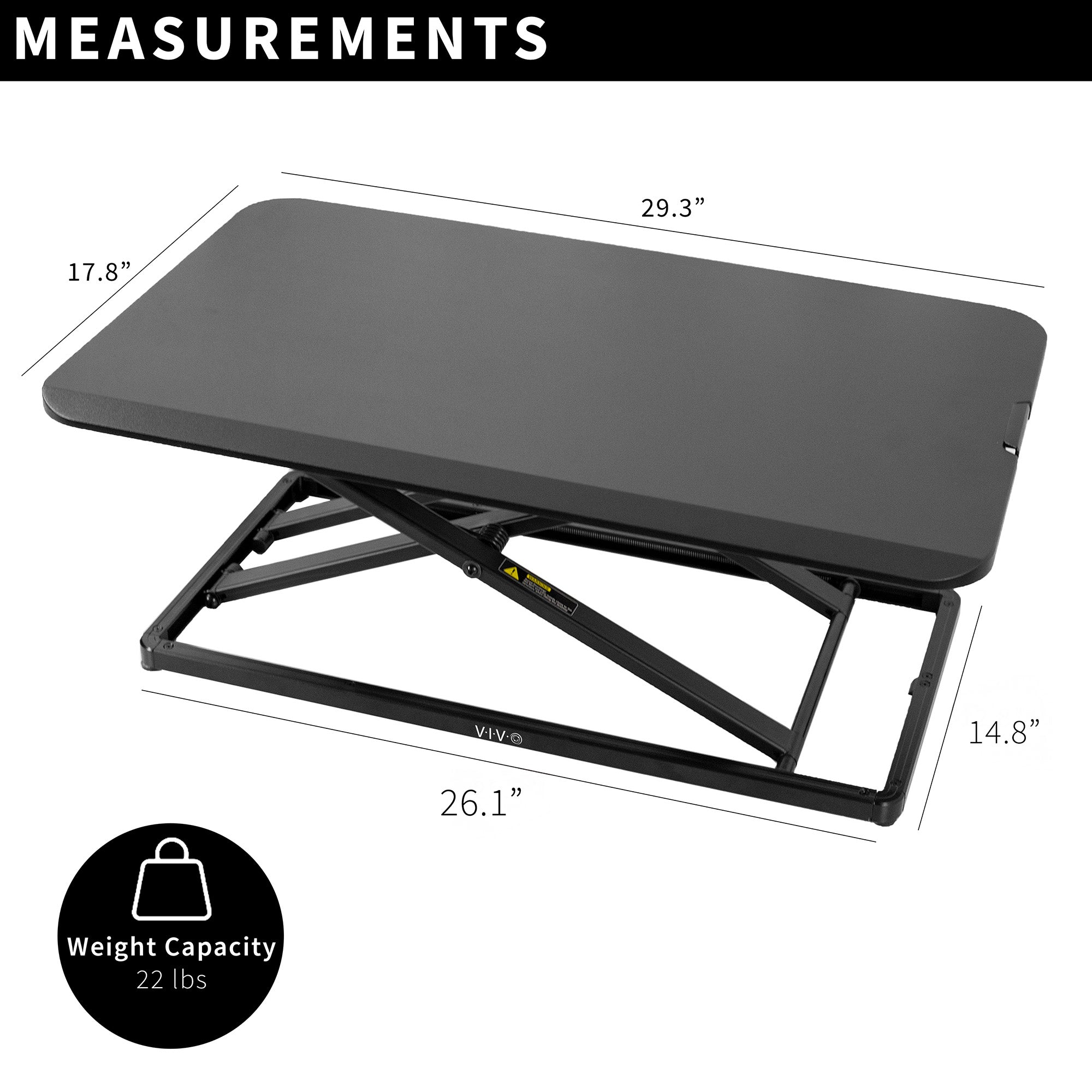 Desktop converter from VIVO supporting a monitor, mouse, and keyboard tray.