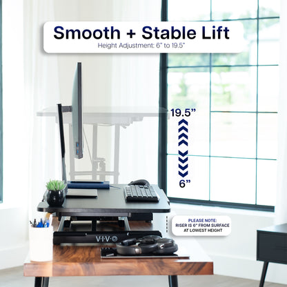 36" Single Top Tilting Desk Riser