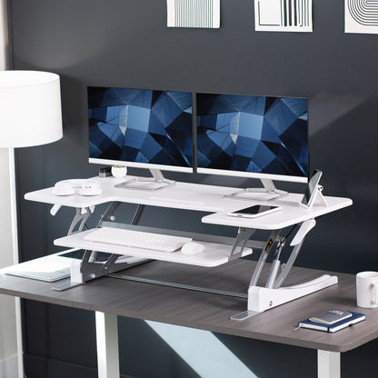 Modern workstation from VIVO with a sit-to-stand office desk setup.