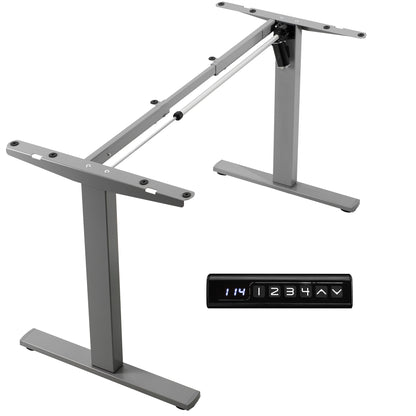 Sturdy ergonomic sit or stand desk frame for active workstation with adjustable height using smart control panel.