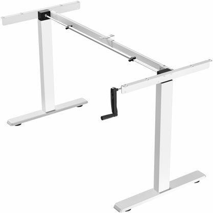 Sturdy manual hand crank height adjustable desk frame.