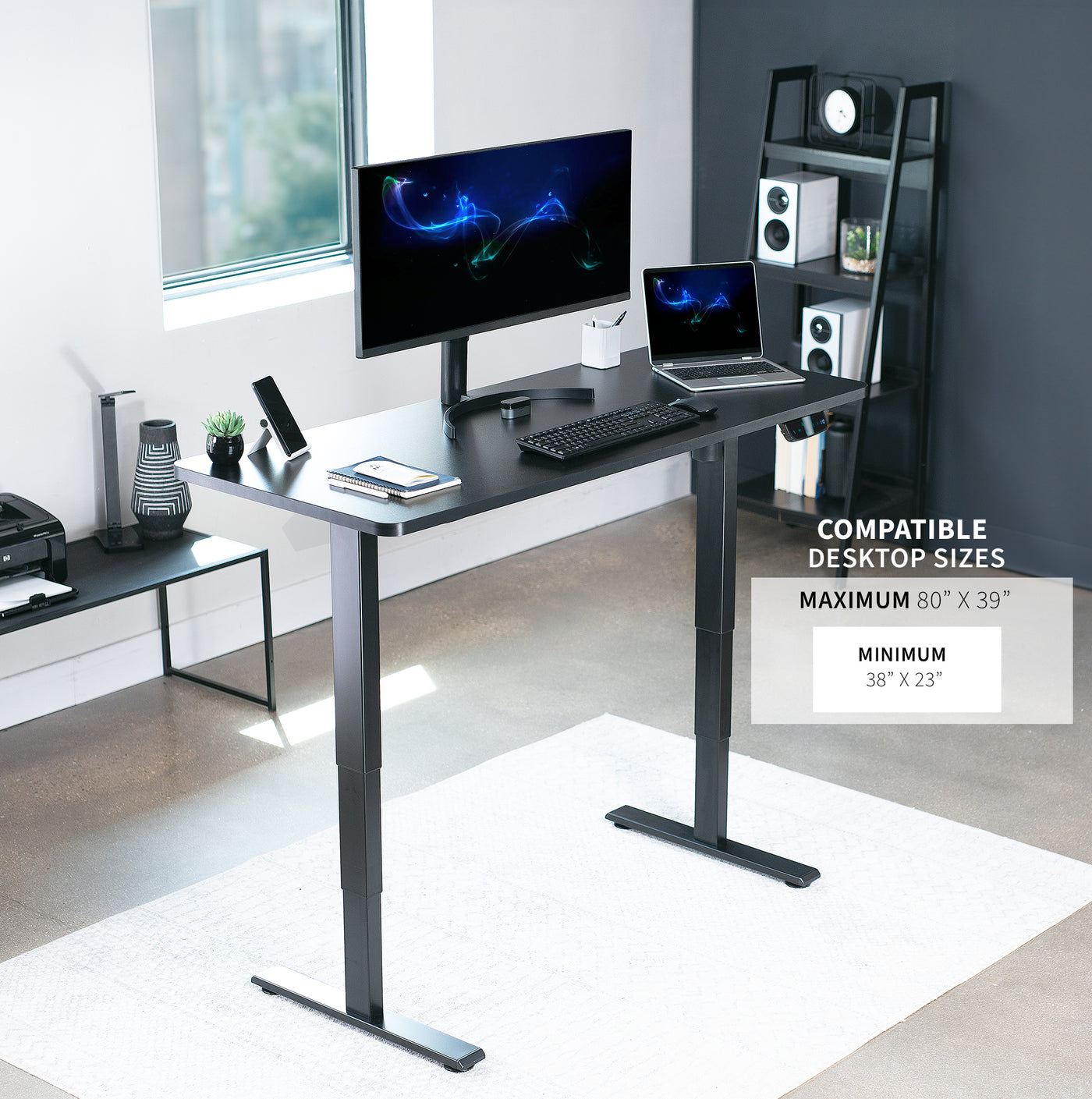 Adjustable Desk Frame Compatible Desktop Sizes