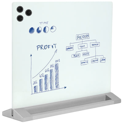 Desktop whiteboard with magnets