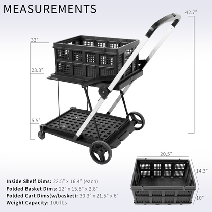 Convenient mobile collapsible shopping cart.