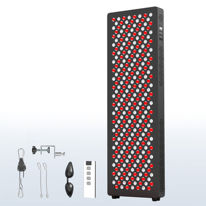 Red light therapy device on a white background