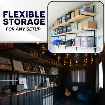 Life Finds by VIVO 3 Tier Shipping Container Shelving Brackets (x4)