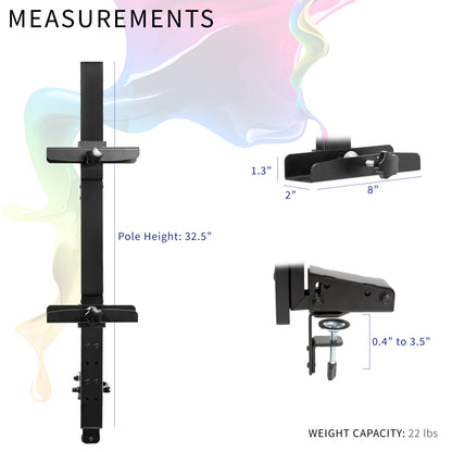 Clamp-on Art Easel Desk Mount, Holds 3 to 30 inch Canvas Sizes, Adjustable Easel Stand for Painting Canvases, Height Adjustment and Tilt