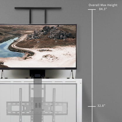 Motorized Large TV Stand for 37 to 77 inch Screens, Vertical Lift Television Stand with Remote Control, Compact TV Mount Bracket