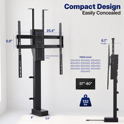Rotating Motorized TV Stand with Remote Control - 37" to 80" Screens