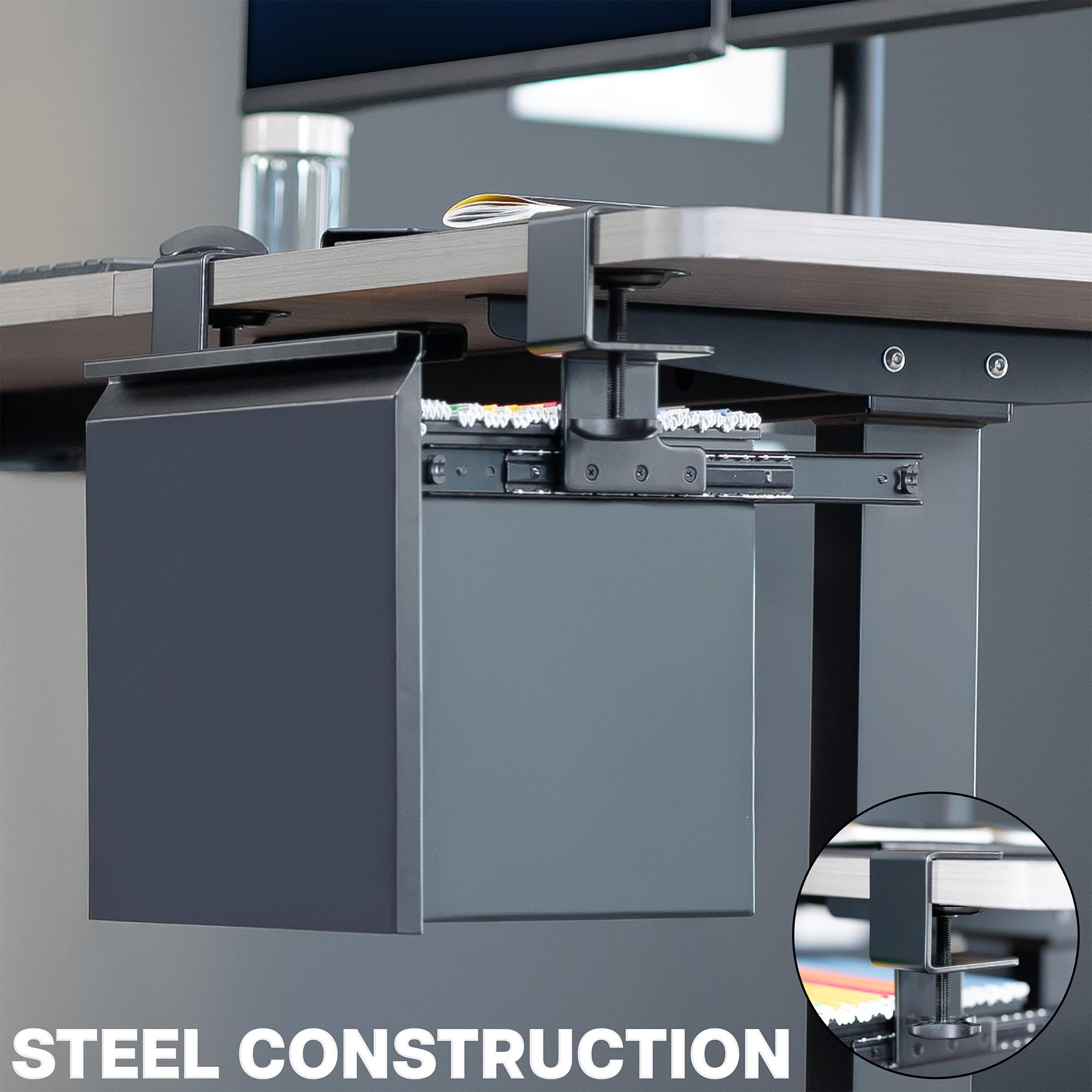 Clamp-on Under Desk Filing Cabinet