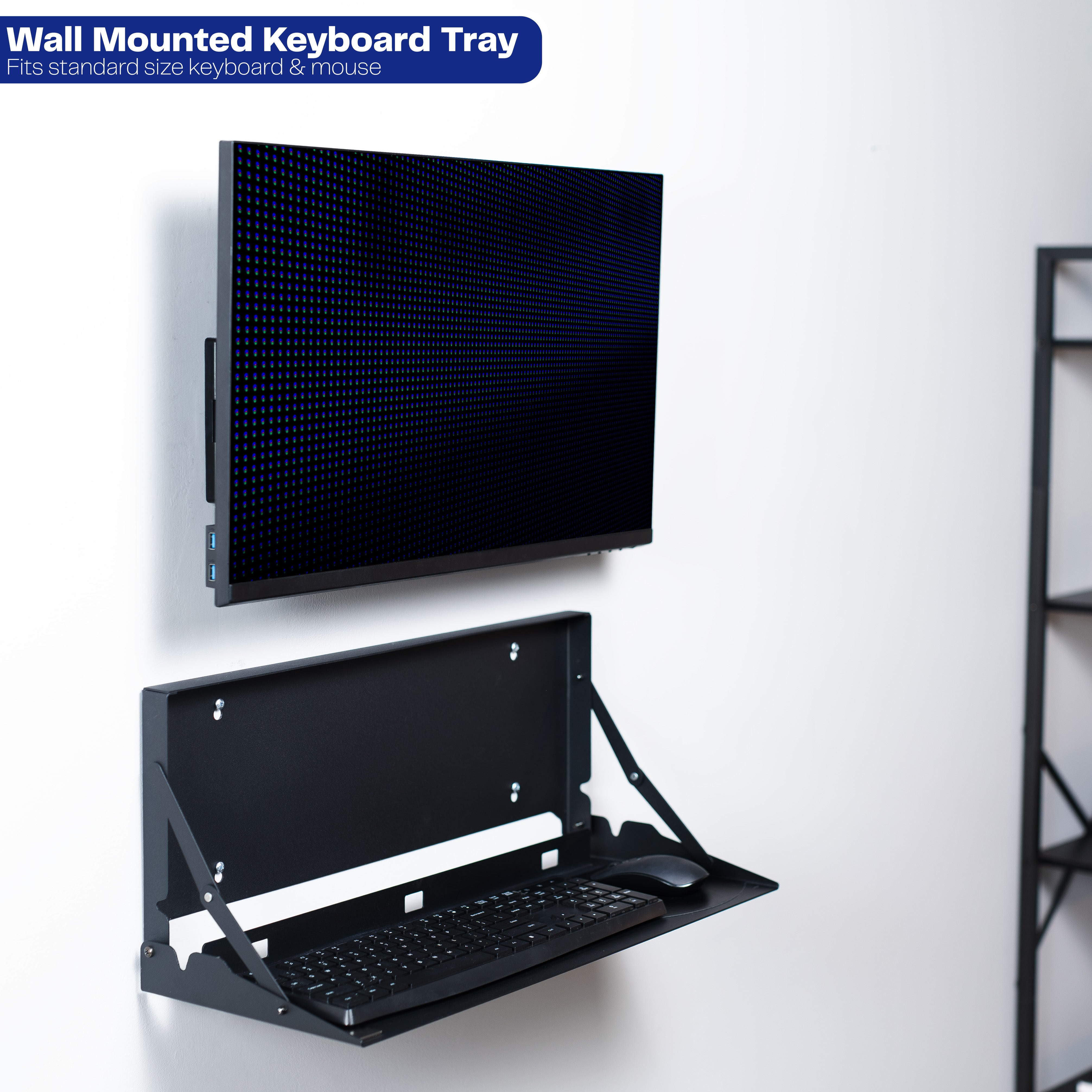 Flip Down Keyboard Tray Wall Mount