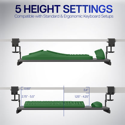 5 height settings customized to user preference.