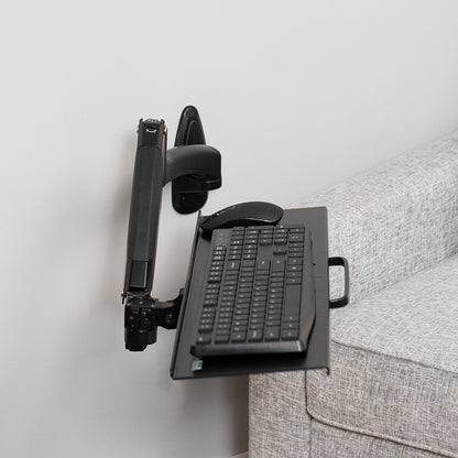 Adjustable wall mount keyboard tray.