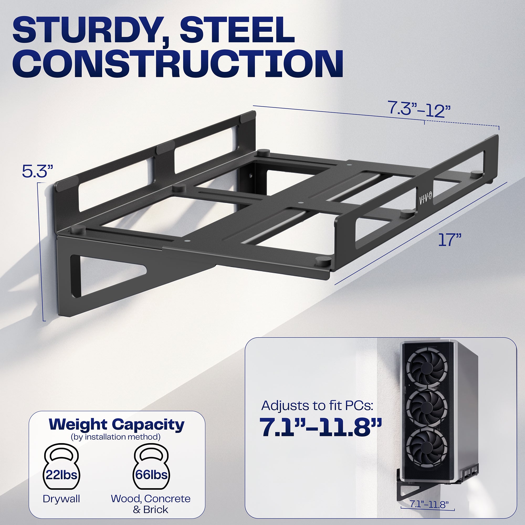 Adjustable Gaming PC Wall Mount