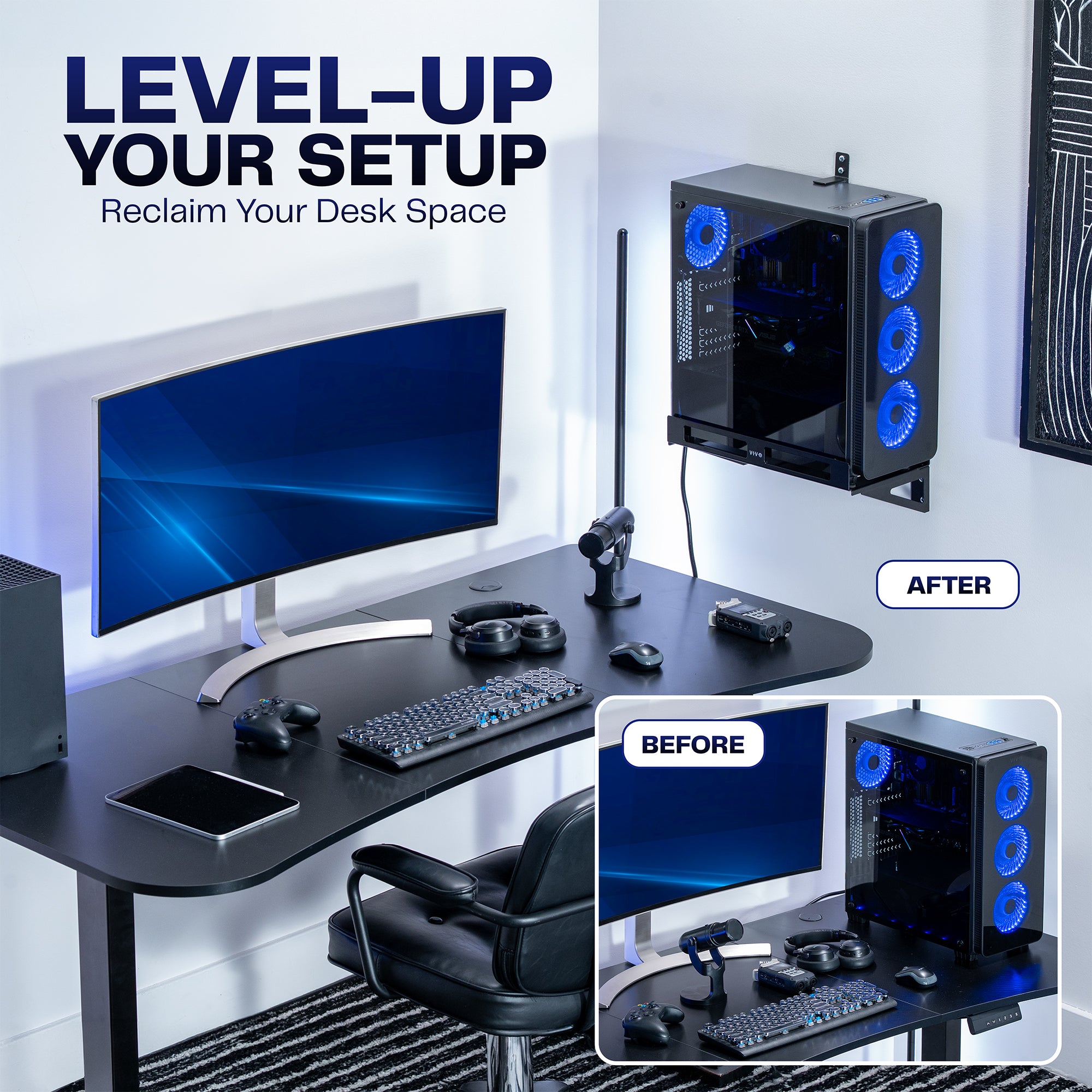 Adjustable Gaming PC Wall Mount
