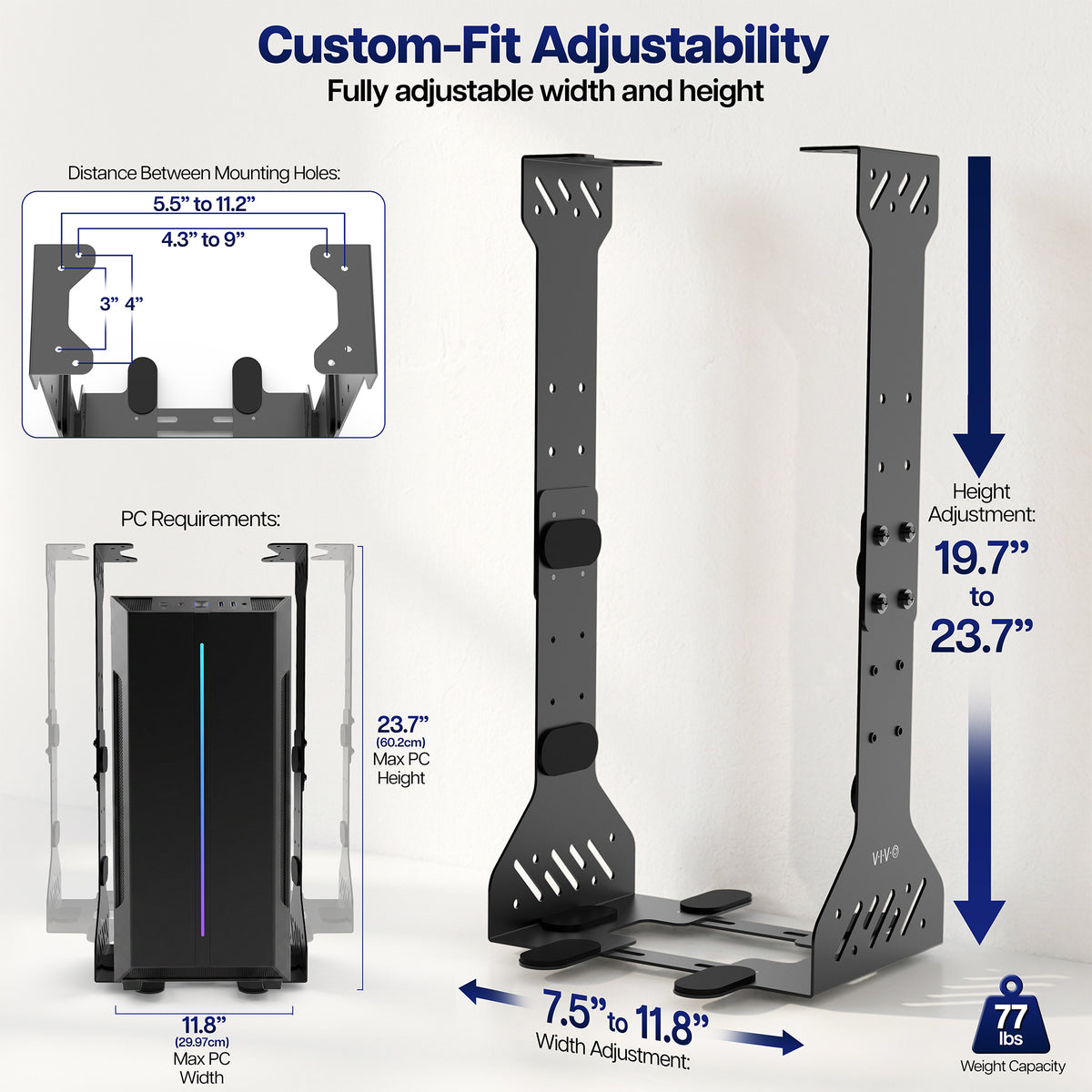 Slim Under Desk PC Mount