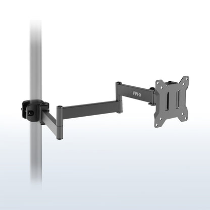 Long arm VESA monitor pole mount with articulating arm for 17-inch to 32-inch screens