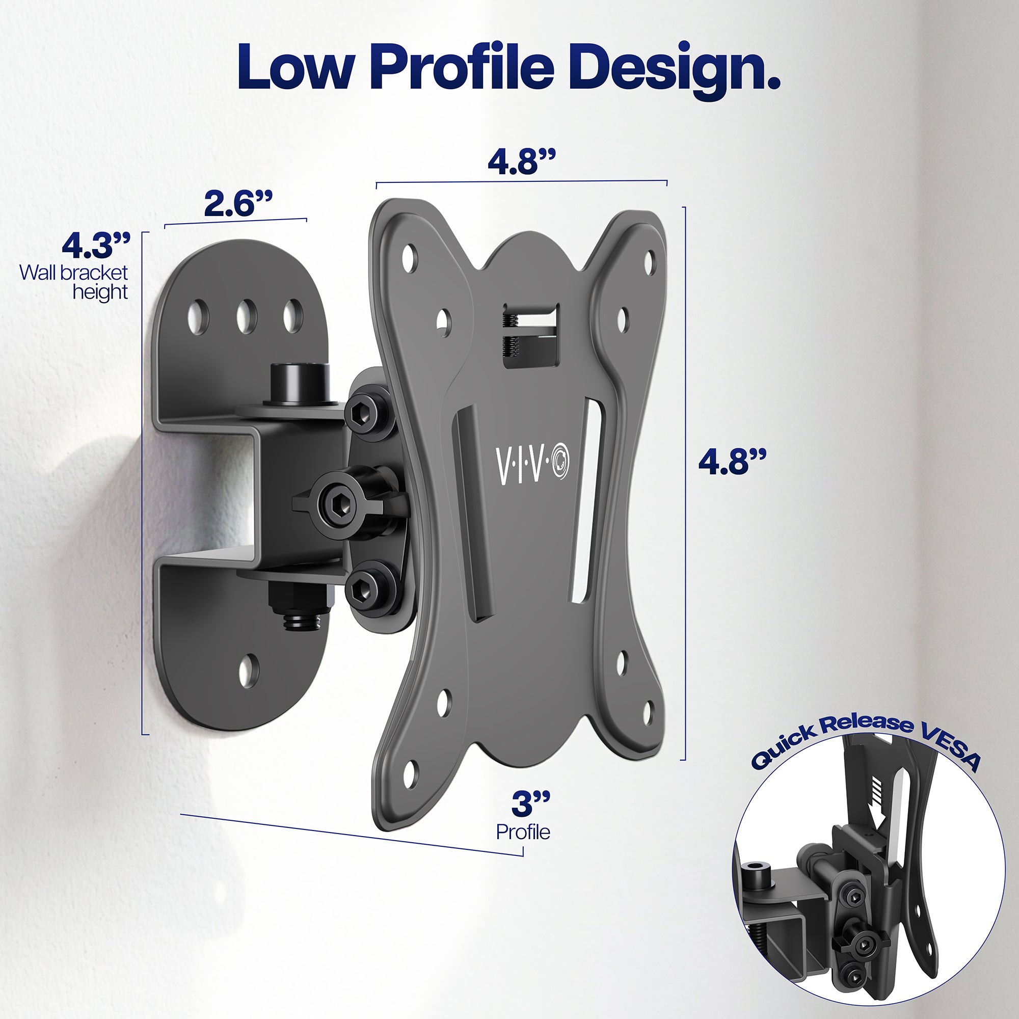 Compact Modular TV Wall Mount - 13" to 32" Screens