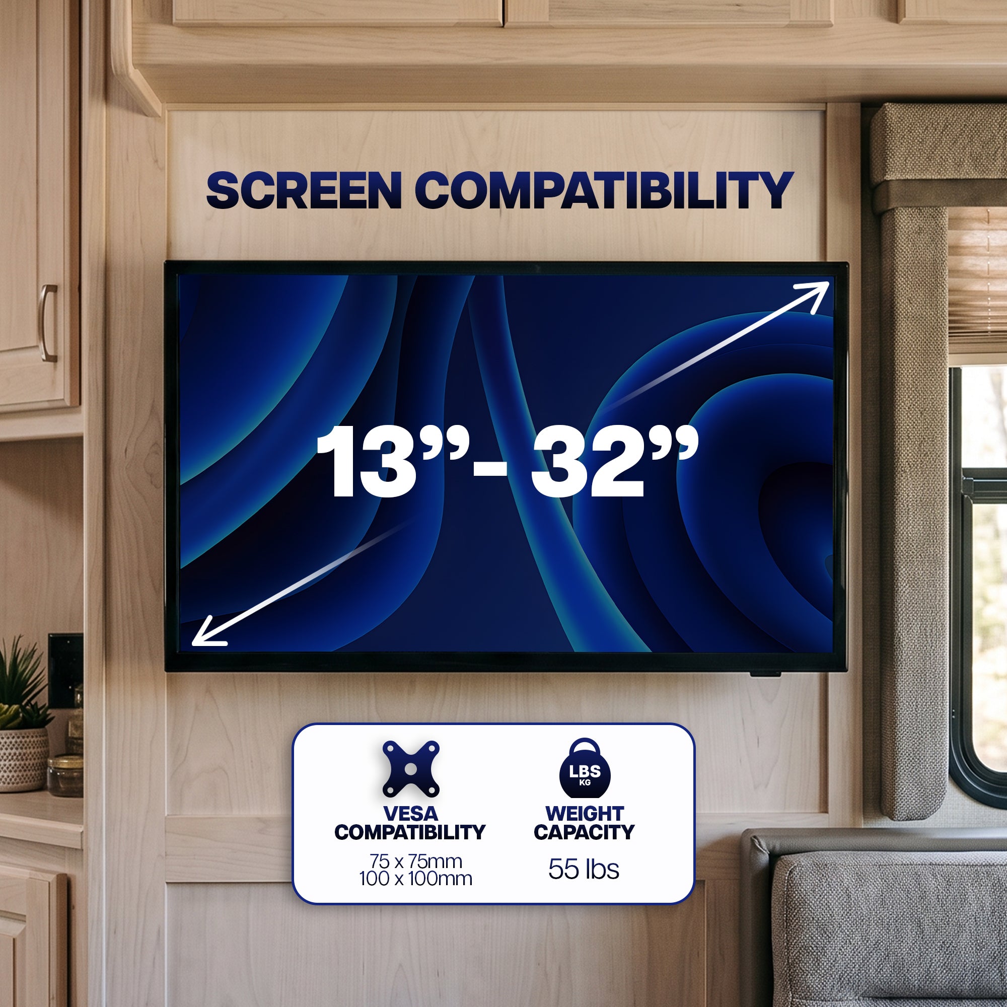 Compact Modular TV Wall Mount - 13" to 32" Screens