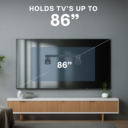 Micro gap ultra low profile slim TV wall mount with adjustable VESA brackets, easy cable access, protective padding, and a simple installation process.