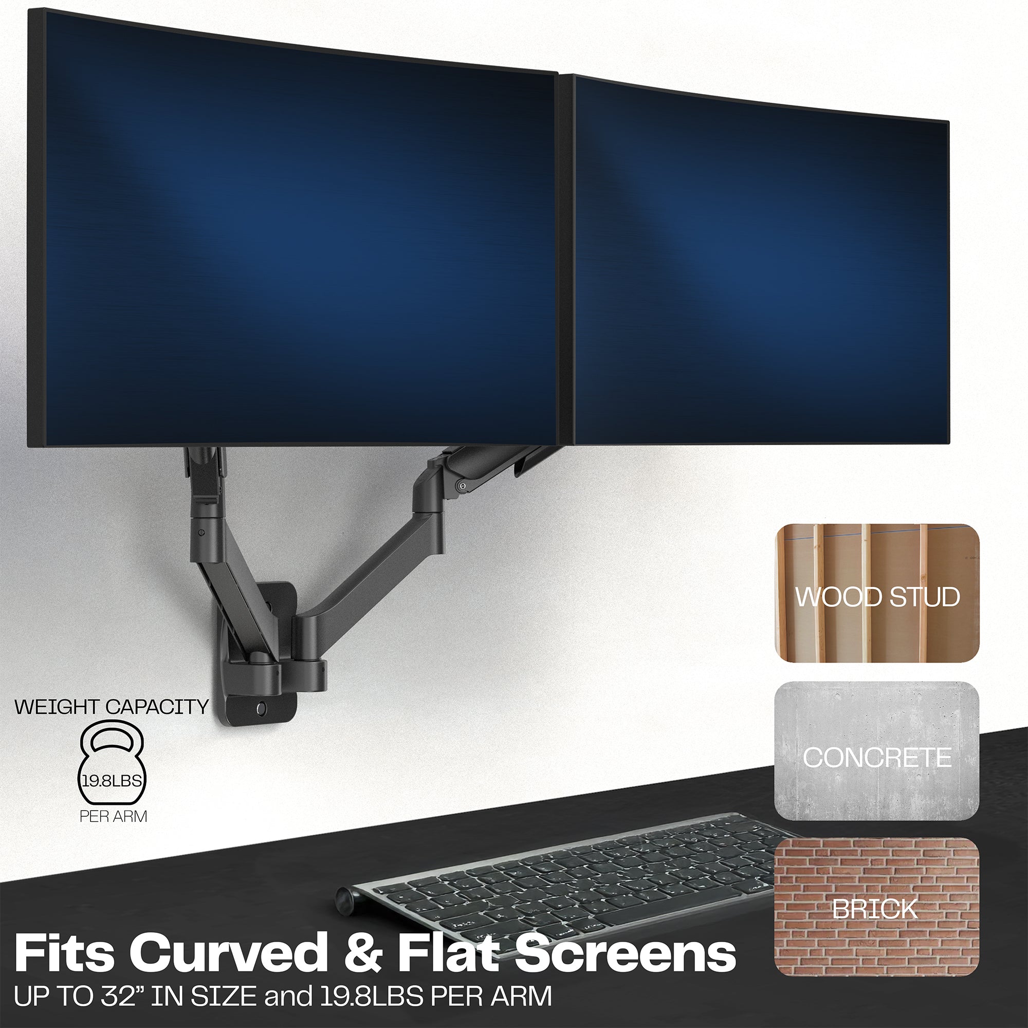 Dual mechanical wall mount.