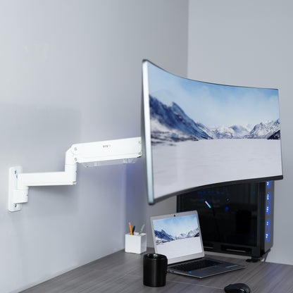 Premium Aluminum Heavy Duty Monitor Arm for Ultrawide Screens up to 49 inches and 44 lbs