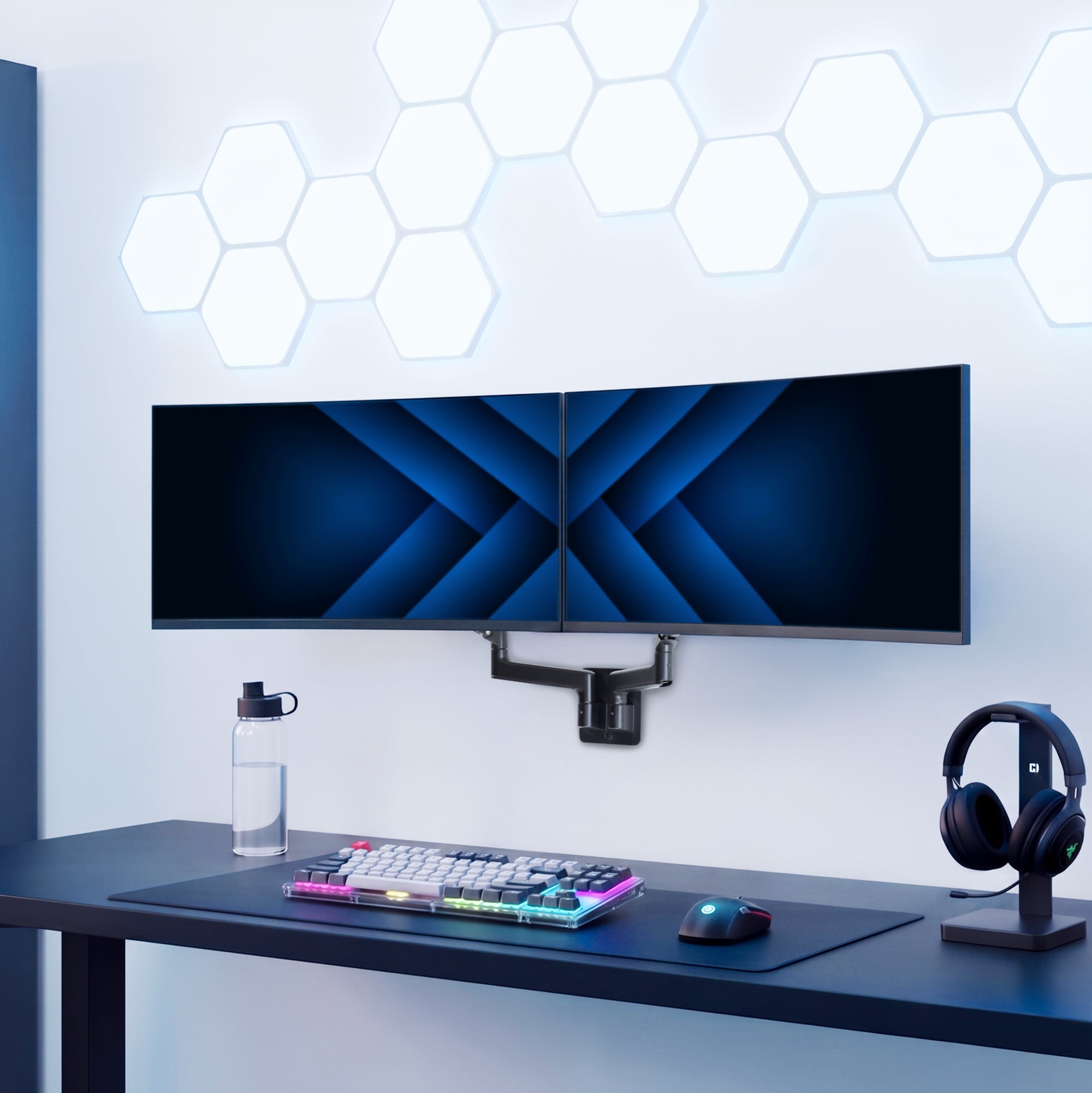 Premium Dual Arm Ultrawide Monitor Wall Mount - Up to 45" Screens