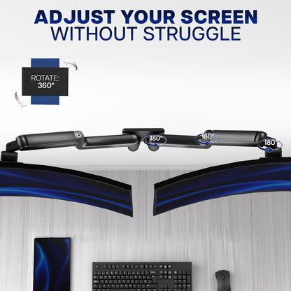 Premium Dual Arm Ultrawide Monitor Wall Mount - Up to 45" Screens