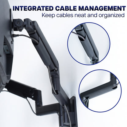 Premium Dual Arm Ultrawide Monitor Wall Mount - Up to 45" Screens