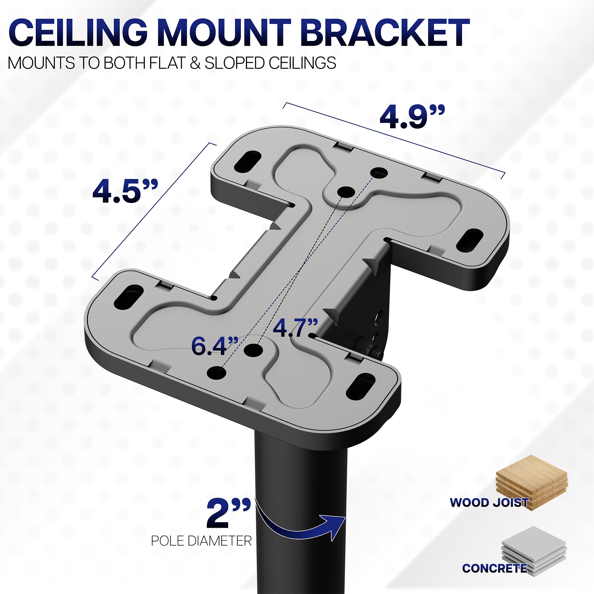Back-to-Back Dual TV Ceiling Mount with 5.5ft Pole