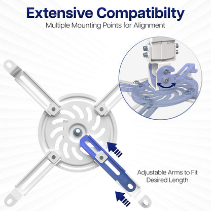 Mount with adjustable mounting points and alignment features on a white background.