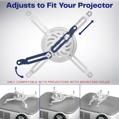 White Drop Ceiling Projector Mount with Scissor Clamp
