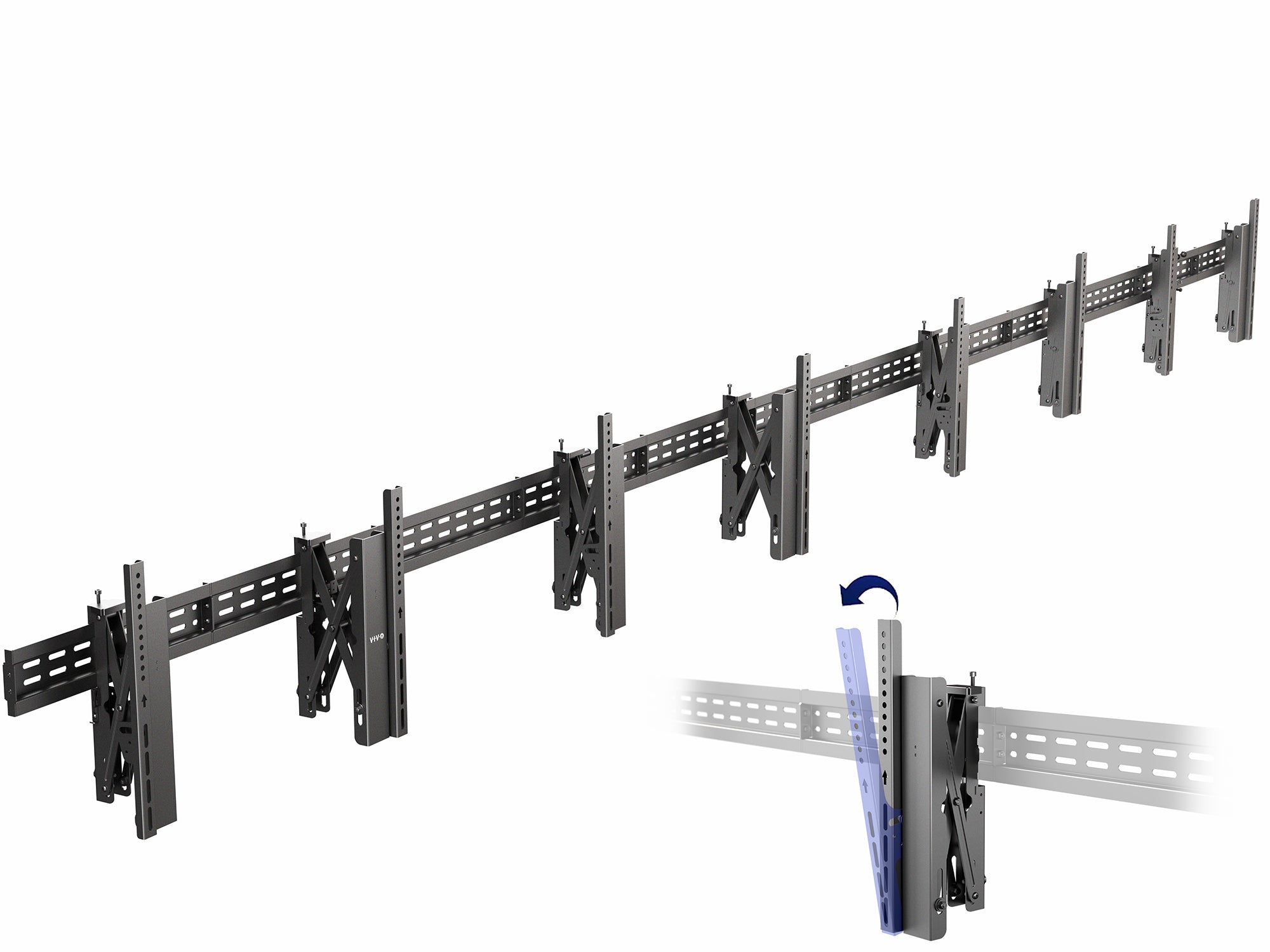 Pop-Out TV Tilting 1x4 Video Wall Mounts - 37” to 65” Screens