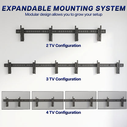 Pop-Out TV Tilting 1x4 Video Wall Mounts - 37” to 65” Screens