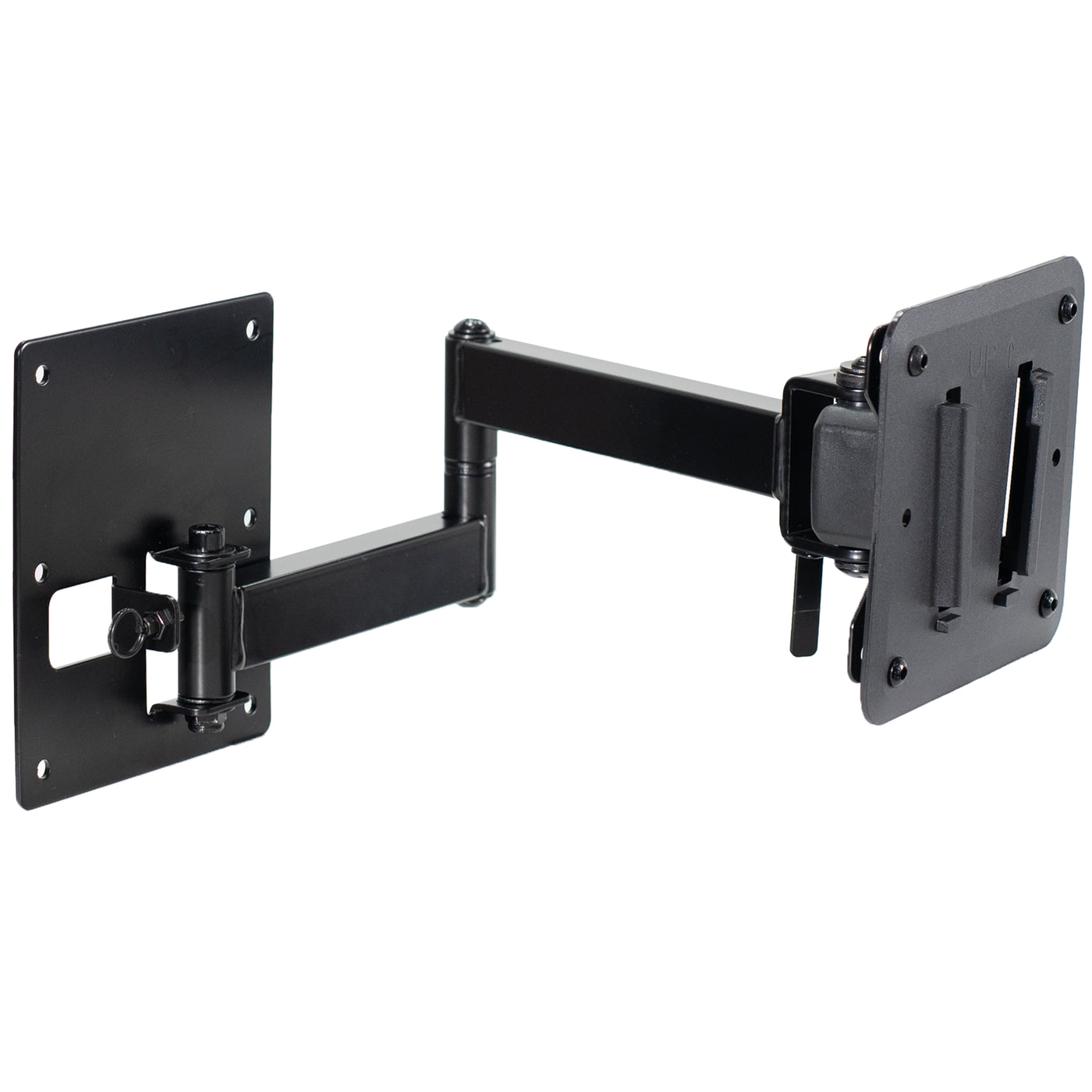 RV TV mount with articulating arm and locking mechanism.