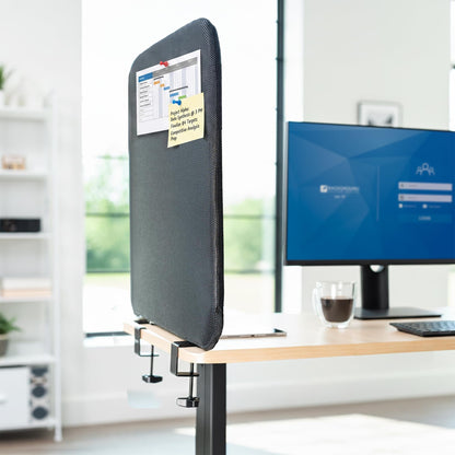 Clamp-On Stretched Fabric Desk Privacy Panel